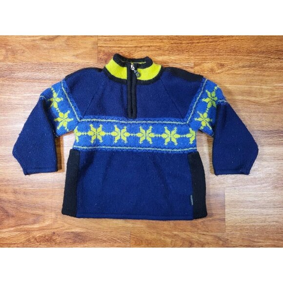 Vintage Obermeyer Size Youth Smallnl Wool Blend 1/4 Zip Sweater - Picture 1 of 4